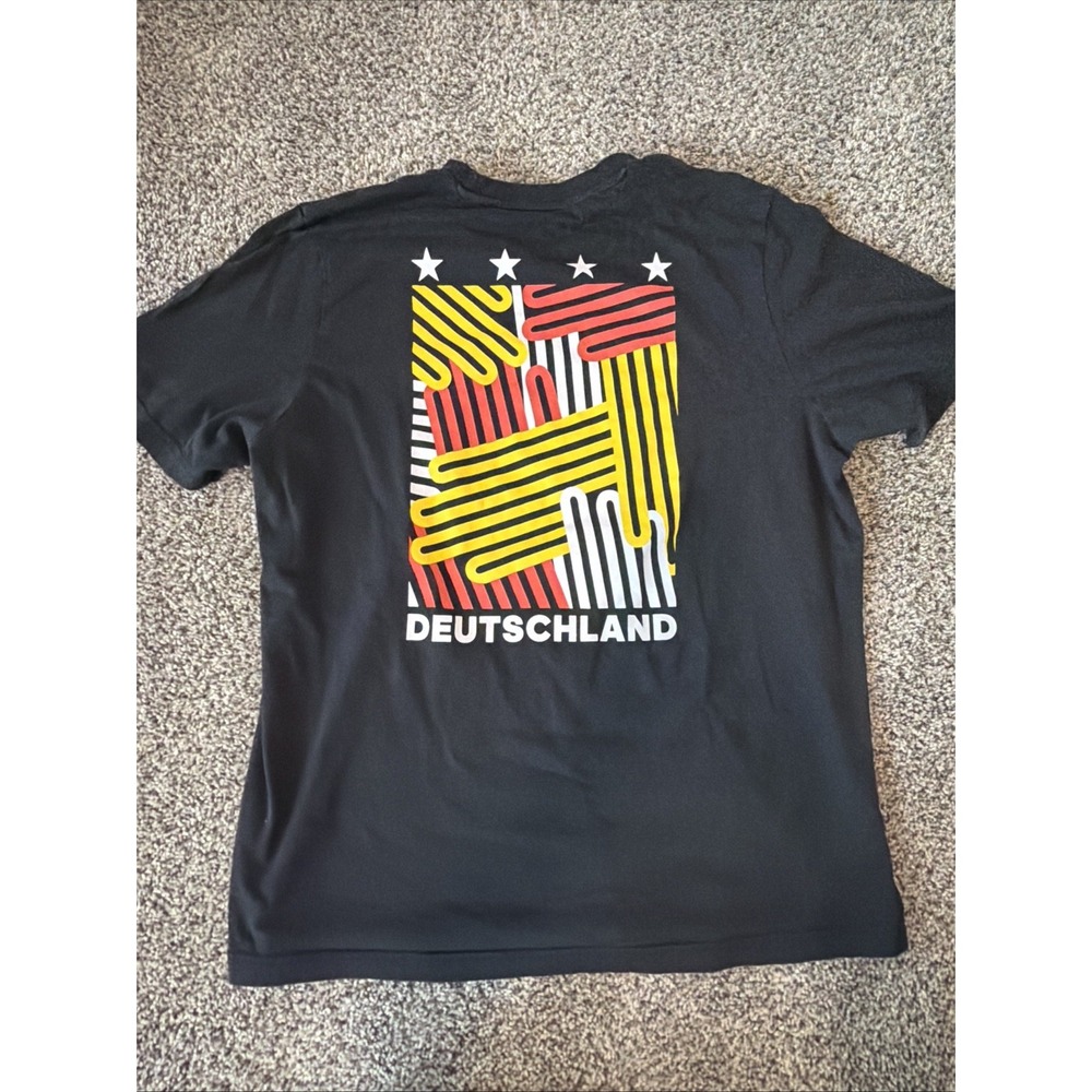 XL ADIDAS Black Mens DEUTSCHER BUND Germany Soccer 2 Sided Graphic Shirt - Picture 4 of 6